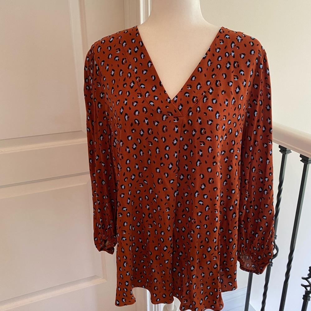 NWT Ana Leopard Blouse - Large